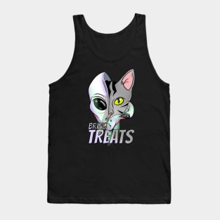 Cartoon Alien Bring Treats Space Cat Tank Top